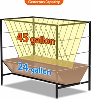 Mangeoire industrielle en métal pour foin et céréales, avec bac à alimentation de 24 gallons, pour chèvres, veaux, vaches, chevaux