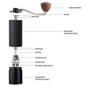 420 Stainless Steel Burr Homeuse Espresso <b>Mini</b> Small Hand Mill Portable Manual Coffee <b>Grinder</b> with Wood Handle - Product Image 3