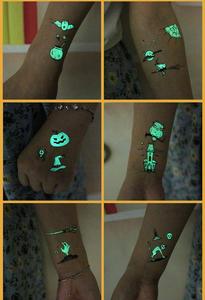 luminosa tatuaje fantasma Taty para niños tatuaje bruja brillante en la oscuridad impermeable tatuaje temporal pegatinas - Product Image 5