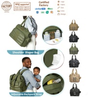 Sac à dos tactique pour couches avec poche isotherme, pochette de rangement, sac à langer multifonction personnalisé pour maman et papa, résistant à l'eau et durable