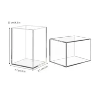 Boîte de rangement en acrylique transparente et simple à ouverture carrée, tube organisateur pour pinceaux de maquillage, tube de rangement pour crayons de bureau
