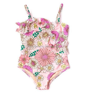 Venta al por mayor de fábrica de alta calidad Hawaiian Soft Girl's UPF 50 + Rash Guard Set Tides Girls Traje de baño de una pieza de manga larga - Product Image 5