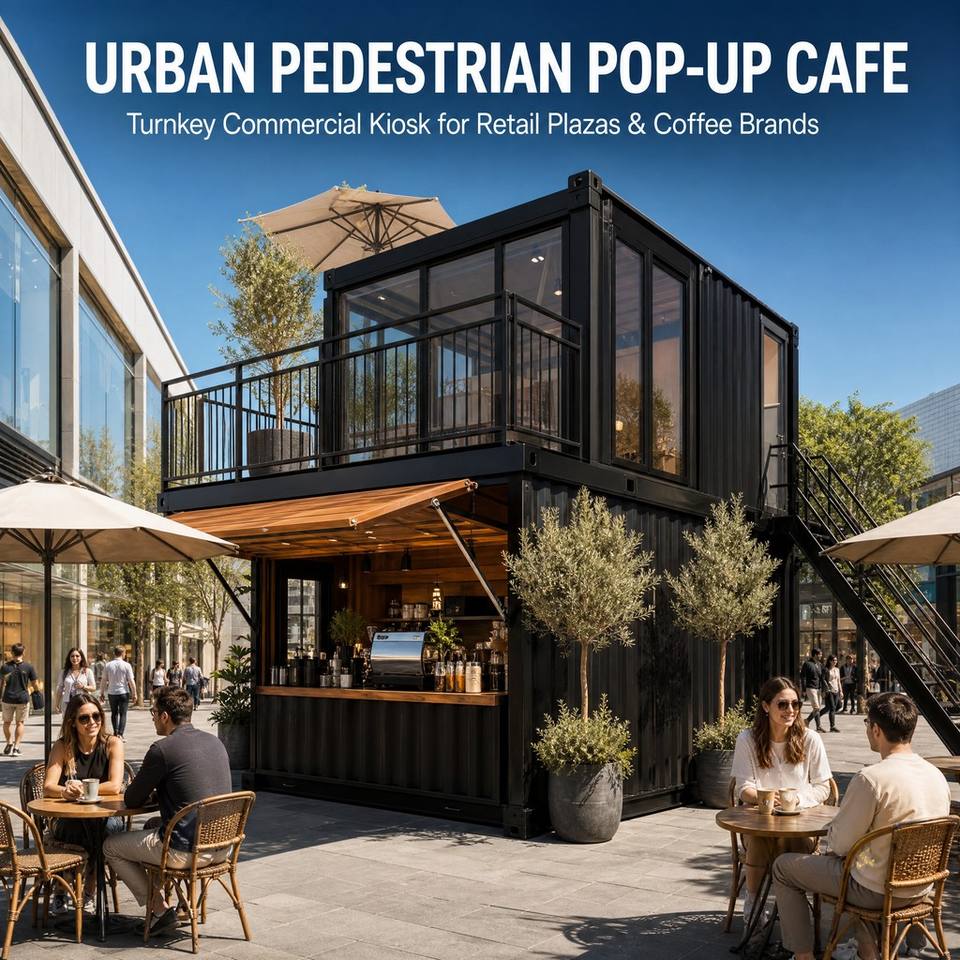 Custom Commercial Container Cafe Bar Prefabricated Modular House with ...