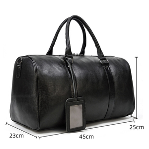 Bajo Arancel Sudeste Asiático Hecho # PA0434 Nuevo Faux Litchi Pattern Leather Large Travel Weekend Duffle Bag para hombres con bolsillo para zapatos - Product Image 2