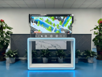 Kios OLED Transparan Horizontal 55 inci 1080p, Layar Sentuh 10 Titik, Signage Digital, Transmisi Cahaya 43%, RS232, untuk Toko Ritel Komersial