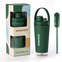 Nouveauté 2026 : Bouteille shaker 2-en-1 avec compartiment de rangement en Tritan, double paroi en acier inoxydable et filtre mélangeur intégré