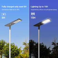 Lampadaire Solaire Tout-en-un 200W 300W 500W, Faible MOQ, Logo Personnalisé, Étanchéité IP65, Fonction Crépuscule à l'Aube pour Projets Routiers Ruraux