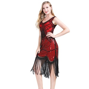 Nuovo Abito Vintage Anni '20 Stile Flapper, Vestito da Festa e <span class=keywords><strong>Ballo</strong></span>, Abito Nero con Paillettes per Donna, Elegante Abbigliamento con Frange per Spettacoli di Danza - Product Image 6