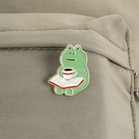 Broches décoratives personnalisées en métal, motif animaux mignons de dessin animé (Chat blanc Kawaii, Chat banane, Grenouille, Canard) pour sacs à dos et vêtements