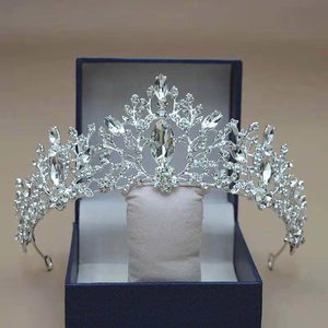 Corona di Gioielli Premium per Sposa, Accessorio per Capelli <span class=keywords><strong>da</strong></span> Sposa, Decorazione per Compleanno <span class=keywords><strong>Regina</strong></span> Barocca, Gioiello per Presentatrice di Spettacoli - Product Image 1
