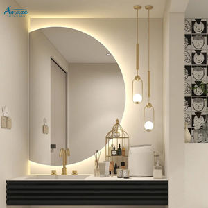 Miroir de Salle de Bain Intelligent Personnalisé en Demi-Lune avec Écran Tactile et Lumière LED, Miroir Mural Décoratif pour Coiffeuse - Product Image 4