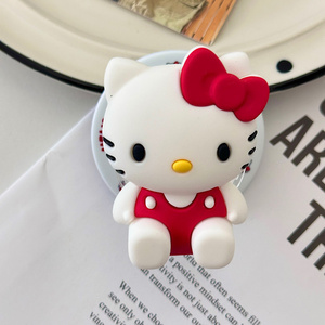 Cartoon KT cat bow Grip <b>Stand</b> Socket Magnetic Telescopic holder Phone Universal Leopard-pattern Air Ring PC Magnet Bracket Cute - Product Image 2