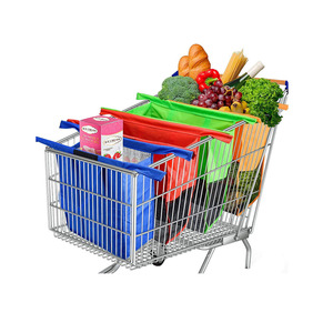 Wholesales Custom LOGO Non Woven Trolley Bags Set of 4 Cooler Bag Egg Wine Holder Reusable Non-woven Grocery Shopping Cart Bags