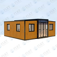 Maison conteneur préfabriquée extensible FLKT Big Space 40 pieds, 3 chambres, 1 salon, design moderne, résistante aux intempéries et au feu
