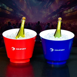 Vente en gros seau à glace led en plastique seau refroidisseur de vin champagne seau à glace led clignotant promotion de boisson - Product Image 2