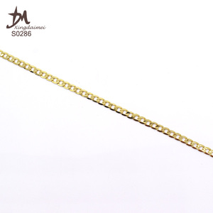 S0286 <span class=keywords><strong>Tobillera</strong></span> de Cadena Simple Chapada en Oro Real de 18K, Estilo Cubano - Product Image 6