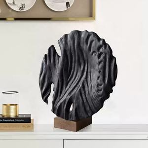 Scultura Astratta Incisa Artigianale in Legno Massello, Arte Moderna per Ingresso, Camere d'Albergo di Lusso, Showroom, Alta Qualità Personalizzabile <span class=keywords><strong>RUYA</strong></span> - Product Image 5