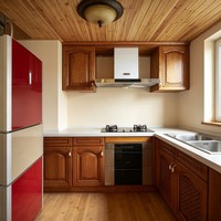 Küchenschrank-Set mit Geradliniger Paralleler Anordnung, Kompaktes Design, Arbeitsplatten-Aufbewahrung, OEM ODM Möbelhersteller