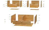 Bamboe 3 Stuks Stapelbare Fruitmand Open Voor Stapelbak Voor Keukenblad Groente En Fruit Organizer Opslagbak