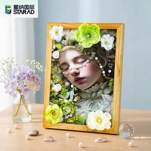 Peinture 3D au design original - Série Fleurs Épanouies, en coton fait main, encadrée, écologique, DIY, tendance, <span class=keywords><strong>art</strong></span> créatif - Product Image 3