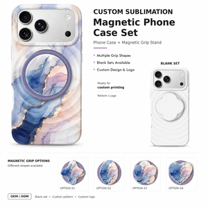 เคสโทรศัพท์แบบ 2 in 1 วัสดุ TPU PC ลายริ้ว 3 มิติ สำหรับพิมพ์ลายแบบ Sublimation พร้อมแม่เหล็กในตัว ที่จับถอดออกได้  รองรับการพิมพ์ลายโลโก้ตามสั่ง สำหรับ <span class=keywords><strong>iPhone</strong></span> 18 17 - Product Image 2