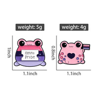 Broche grenouille de fierté omnisexuelle, épingles en émail, grenouille de fierté omnisexuelle avec drapeau LGBT, broches pour sac à dos, badge de revers, bijoux, cadeau pour les amis