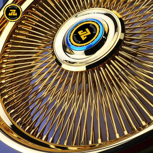 Rueda de alambre de radios personalizada JZ109, pulido de cromo dorado/plateado para coche antiguo <span class=keywords><strong>Cadillac</strong></span> Lowrider Vintage, 100/140/180 - Product Image 3
