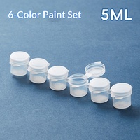 Lot de 6 boîtes de peinture en gros, 3 ml pour peinture à l'huile numérique, 2 ml pour recharge d'acrylique et aquarelle, bande de peinture en plastique vide pour plâtre