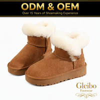 Bottes de neige en fourrure synthétique pour femmes, automne-hiver, chaudes, doublées de fausse fourrure, confortables, plateforme, chaussures décontractées à enfiler, fabrication directe OEM ODM