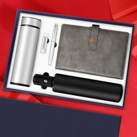 Cadeaux d'affaires promotionnels simples, carnet, thermos, batterie externe, haut-parleur, parapluie, ensembles de cadeaux d'entreprise de luxe/