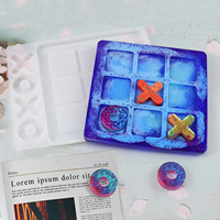 Tic Tac Toe – moule en résine XO pour jeu de société, moules en Silicone époxy XO