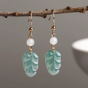 Pendientes de jadeíta natural auténtica de grado A, color azul agua, con plata S925 y jadeíta de grado hielo. - Product Image 3