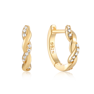 CANNER Nueva Tendencia Pendientes Clásicos Simples de Moissanita, Pendientes de Aro Cruzados de Plata de Ley S925 para Chicas - Product Image 1