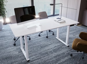 Loctek 4-chân lớn nhà văn phòng điều hành ăn uống điện chiều cao có thể điều chỉnh nâng ngồi đứng bàn đứng khung et153q - Product Image 5