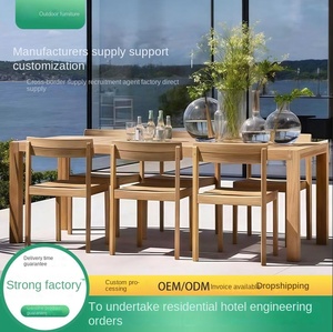 Courtyard Garden Combination Villa Hotel Terrace Anti-corrosion Solid Wood Tables and Chairs Homestay Leisure Tables and Chairs - Product Image 1