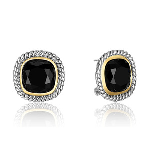 Eleganti Orecchini a Perno Bicolore, Gioielli Chic da Donna, Stile Business, per Uso Quotidiano, Idea Regalo - Product Image 1