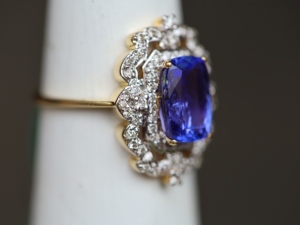 Nueva joyería de lujo con piedras preciosas, oro blanco de 18 quilates, diamantes naturales reales, anillos de zafiro azul para mujeres, accesorios de compromiso - Product Image 3