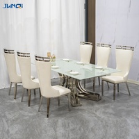 Meubles de maison Sets de table pour table à manger de luxe en acier inoxydable table à manger et ensembles de chaises