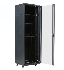 Armoire de serveur de centre de données 19 pouces 22U-47U, armoire réseau intérieure sur pied avec porte en verre trempé - Product Image 1