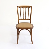 Chaise de salle à manger vintage à dossier en tige, structure en bois massif courbé, assise en tissu rembourré, chaise d'appoint rétro pour la maison et les restaurants