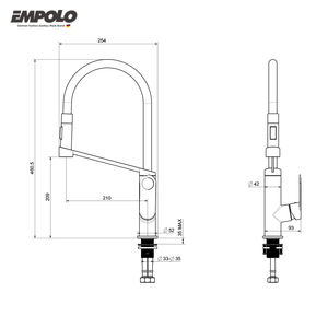 <span class=keywords><strong>Robinet</strong></span> de cuisine de luxe moderne mitigeurs chauds et froids <span class=keywords><strong>robinet</strong></span> d'évier à levier unique en laiton - Product Image 2