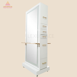 Muebles de <span class=keywords><strong>Peluquería</strong></span>, <span class=keywords><strong>Espejo</strong></span> de Pie, Estaciones de <span class=keywords><strong>Peluquería</strong></span> Móviles <span class=keywords><strong>con</strong></span> <span class=keywords><strong>Luces</strong></span> <span class=keywords><strong>LED</strong></span> - Product Image 5
