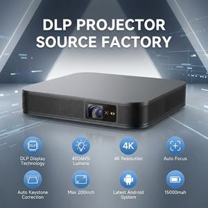 Projecteur DLP portable mini S500 à succès, résolution 4K, 600 lumens ANSI, mise au point automatique, système d'exploitation Android, 3M 3D Full HD, connecté au Wi-Fi - Product Image 1
