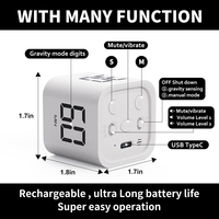 Timer da Scrivania Mini 5/10/30/60 Minuti, 3 in 1 con Conto alla Rovescia Visivo, Timer Intelligente Personalizzabile con Pulsante e Display LED