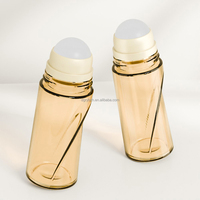 Emballage de parfum à bille, flacon de parfum vide rond de luxe de 50 ml, huile essentielle, déodorant à bille, flacon de parfum en verre à bille, déodorant à bille