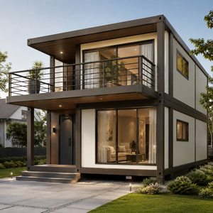 บ้านคอนเทนเนอร์แบบถอดประกอบได้สองชั้น บ้านสำเร็จรูปเคลื่อนย้ายได้ โรงงานผลิตบ้านสำเร็จรูปโดยตรง โซลูชั่นการสร้างบ้านแบบกำหนดเอง - Product Image 1