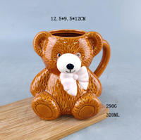 Mug en céramique créatif en forme d'ours en peluche avec poignée, résistant à la chaleur, passe au lave-vaisselle, emballage cadeau, cadeau d'anniversaire pour les couples