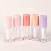 Tube applicateur transparent rose en ABS PETG pour brillant à lèvres, baume à lèvres, huile à lèvres, fond de teint liquide – Flacon cosmétique à tige épaisse