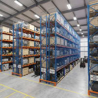Étagère à palettes d'entrepôt, étagère de stockage industrielle personnalisée, étagère à palettes robuste double face de type suspendu, revêtement en poudre