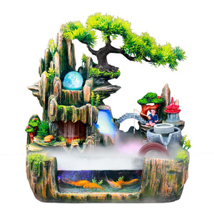 Ywbeyond โถปลาหินสำหรับตกแต่งโต๊ะ,โหลน้ำพุเรซินสำหรับโต๊ะสำนักงานตกแต่งผนังบ้าน - Product Image 6